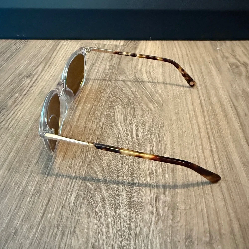 Nine West Womens Square Sunglasses Clear Tortoise Gold NW641S 265 56-17-140